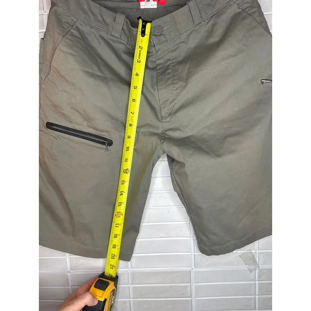 Puma Shorts Men’s 32 Dark Army Green Golf Bermuda Team Khaki Zip Pockets